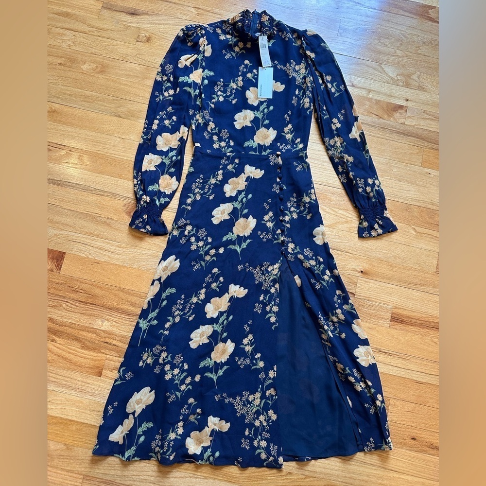 NWT Reformation Stevi Floral Mock Turtleneck Midi-Dress size 2 - Picture 8 of 13